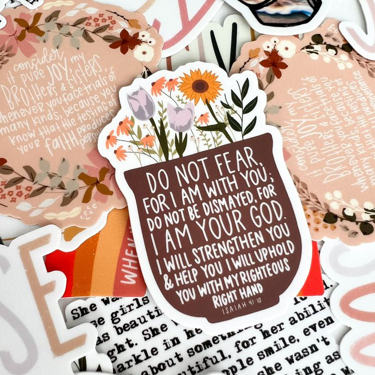 Faith stickers | Christian stickers | Bible verse quotes | Do not be afraid Isaiah 41:10